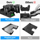 OIVO PS4/PS4 Slim/PS4 Pro Dual Controller Charger Console Vertical Cooling Stand Charging Station LED Fan For SONY Playstation 4 [AU]-FpvFaster